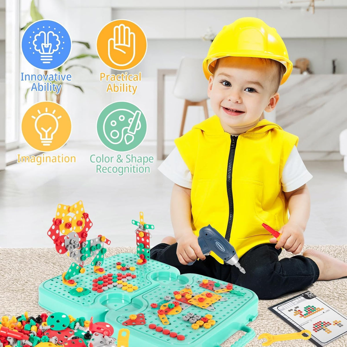 Kidoocraft Little Engineer™ DIY Montessori Tool Kit with 224pcs
