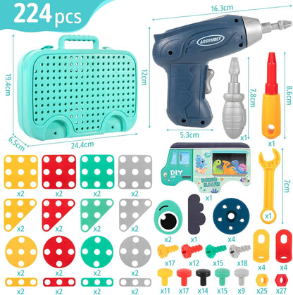 Kidoocraft Little Engineer™ DIY Montessori Tool Kit with 224pcs