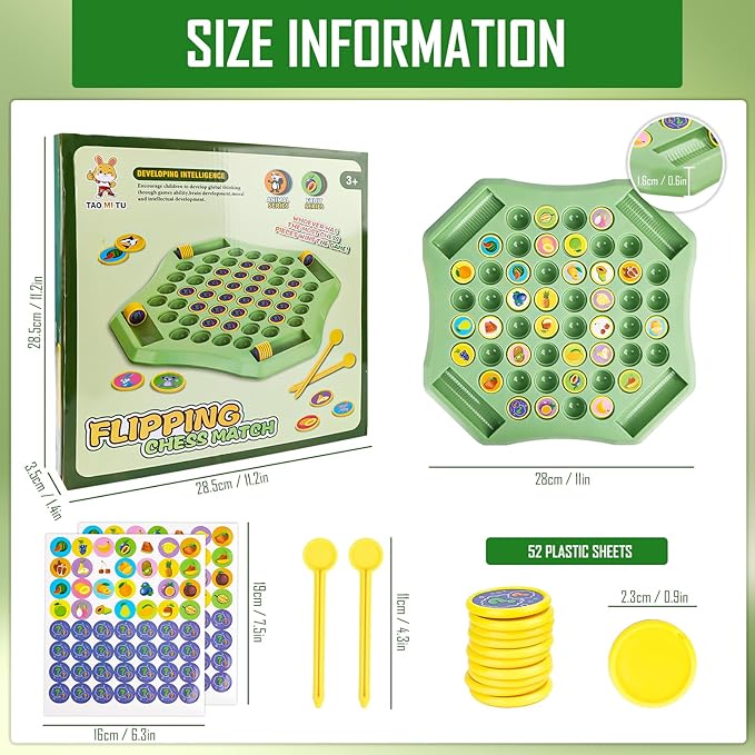 Flip & Match Animal Memory Game Board 4-Player Educational Puzzle Toy for Kids & Family
