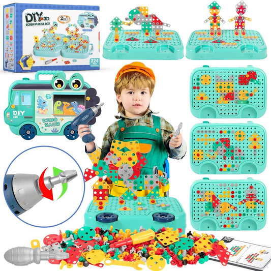 Kidoocraft Little Engineer™ DIY Montessori Tool Kit with 224pcs