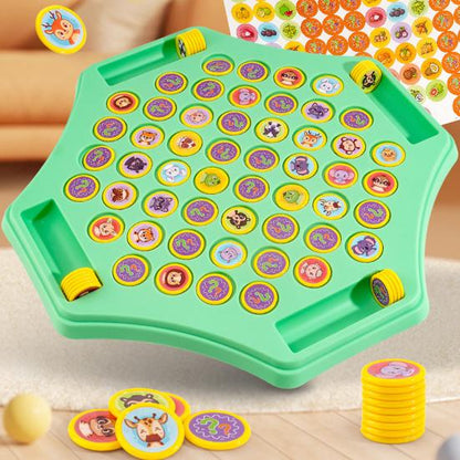 Flip & Match Animal Memory Game Board 4-Player Educational Puzzle Toy for Kids & Family